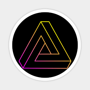 Impossible triangle with magenta to yellow gradient edge Magnet